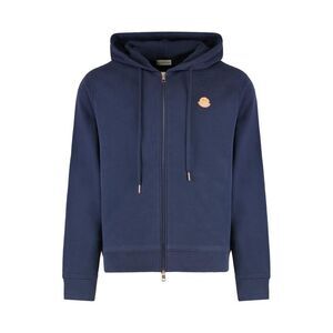 MONCLER GENIUS Zip-Up Hoodie with Logo Patch Men BLUE Sweaters & Cardigans